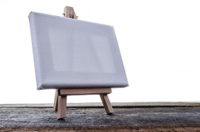 Empty canvas on easel