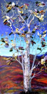 Painting of a tree with birds