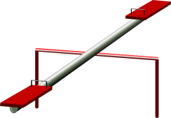 seesaw with red seats