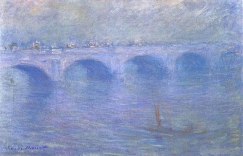 Monet painting of Waterloo bridge in fog